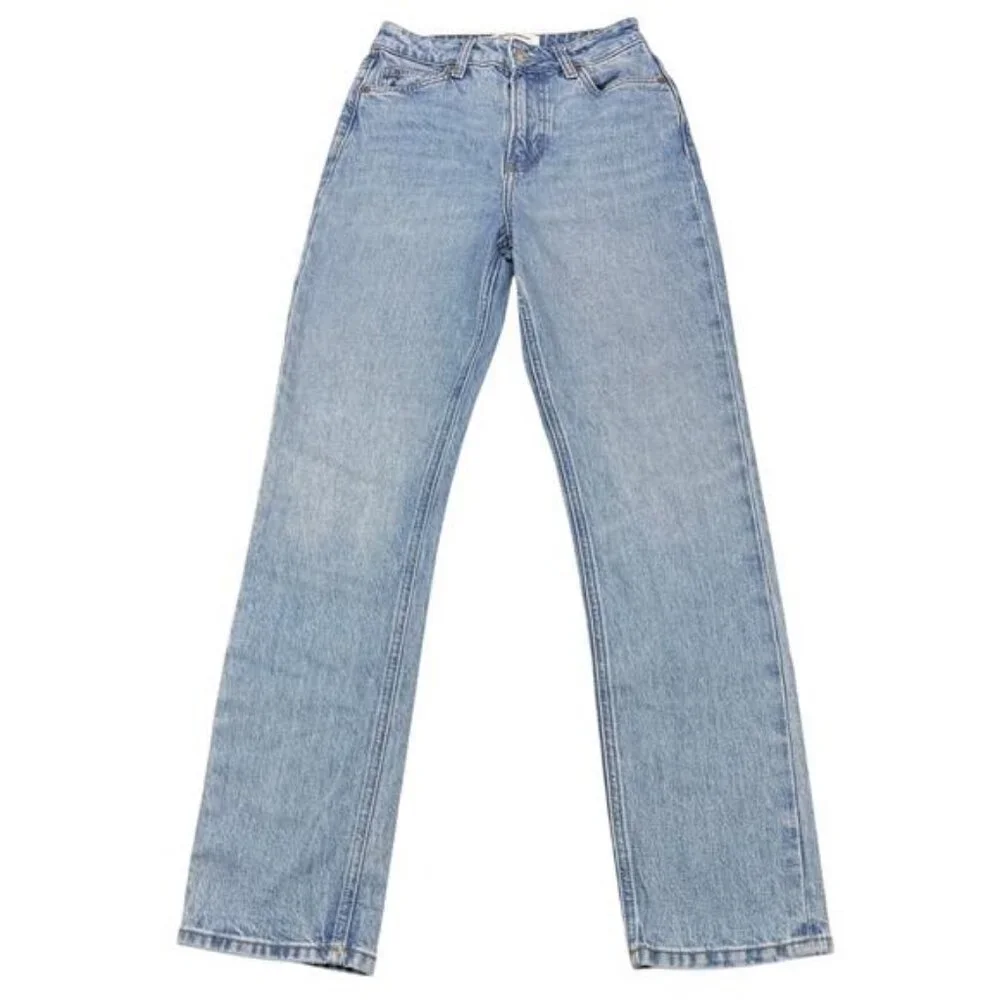 Reformation Liza Ultra High Rise Slim Straight Jeans Malta Blue Women's Size 24 - Picture 2 of 6